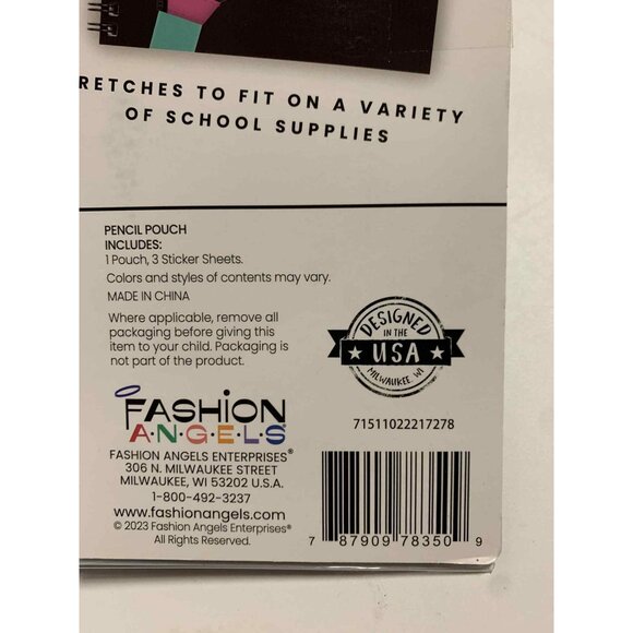 Fashion Angels Nylon Fanny Pack Elastic Pencil Pouch Black/Neon 2pk - Picture 7 of 9